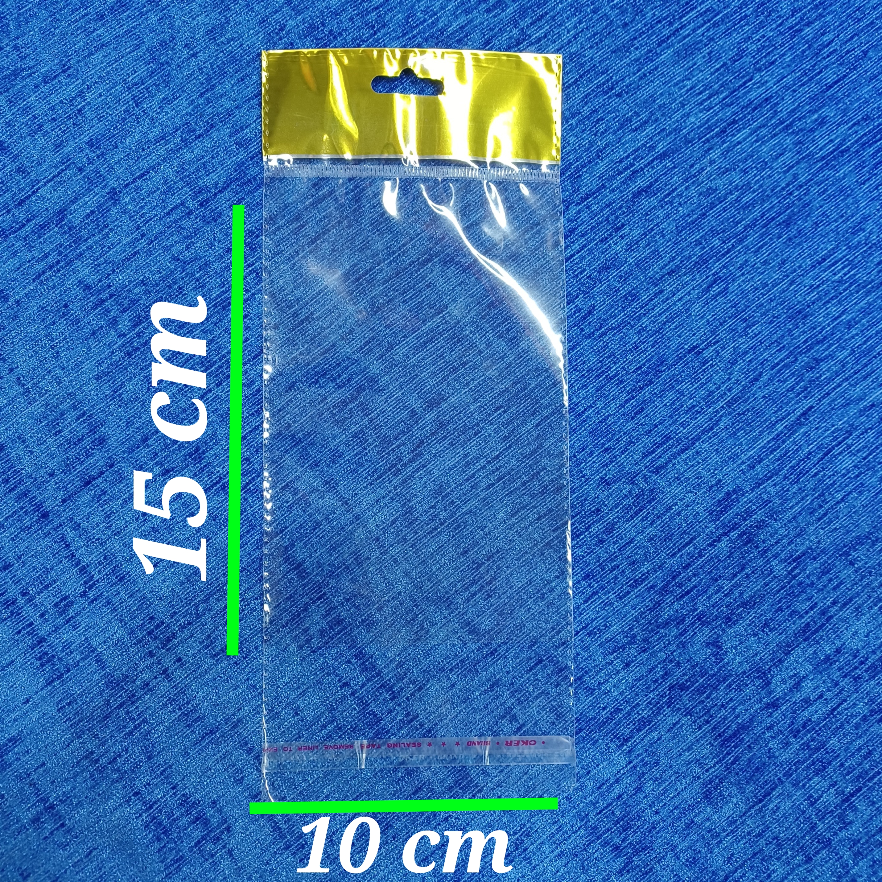 ۵۰۰ گرم (۳۴۰ عدد) سایز 10x15 سلفون لب چسب رگال طلایی